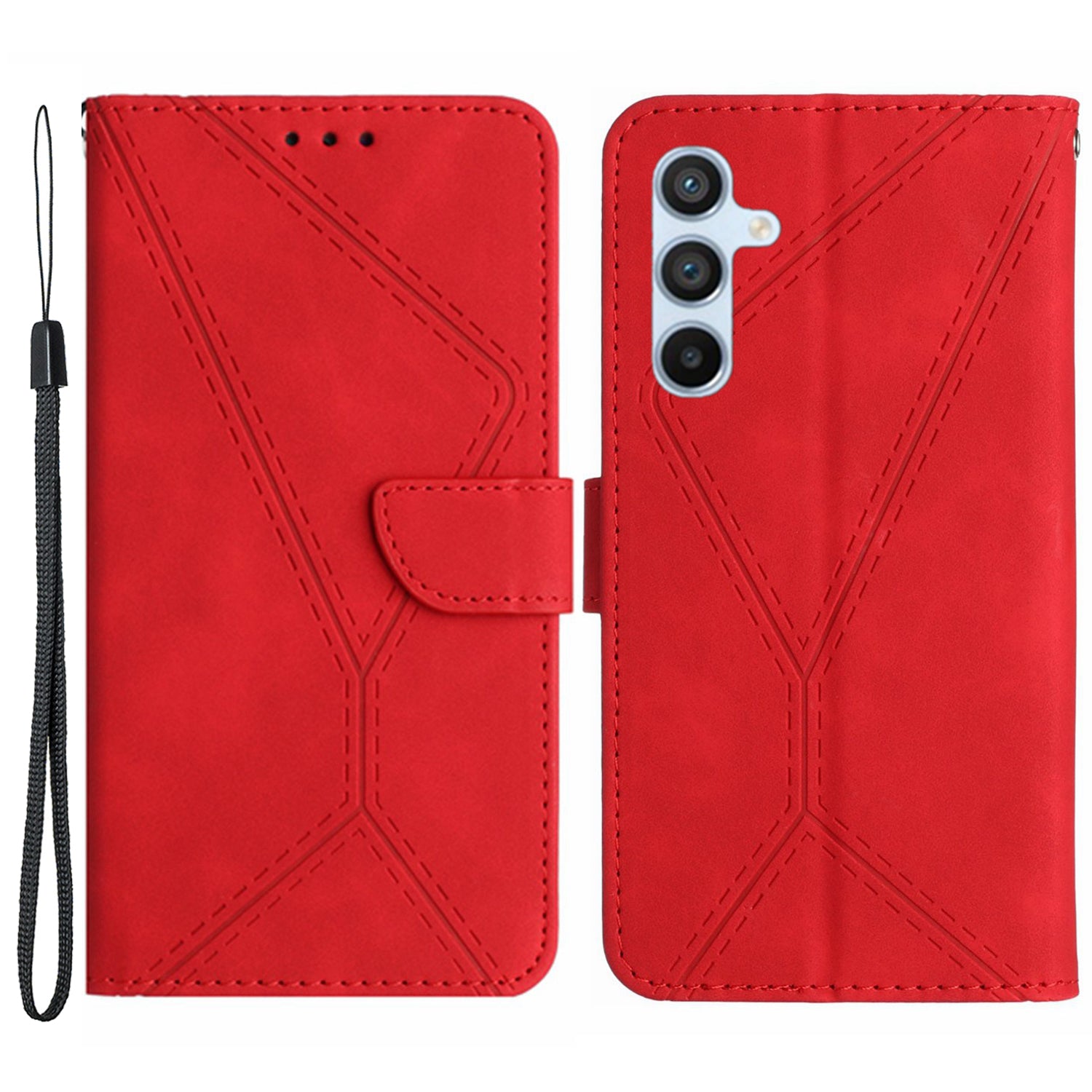 HT05 Wallet Phone Case for Samsung Galaxy A34 5G PU Leather Case Skin-touch Phone Shell with Strap HT05 Wallet Phone Case for Samsung Galaxy A34 5G PU Leather Case Skin-touch Phone Shell with Strap